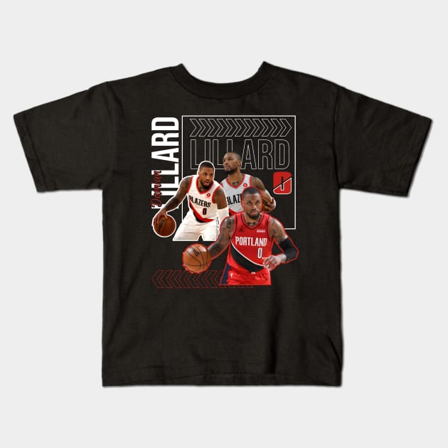 Damian Lillard Kids T-Shirt by Aloenalone